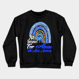 No Tolerance For Abuse Child Abuse Prevention Awareness Month Crewneck Sweatshirt